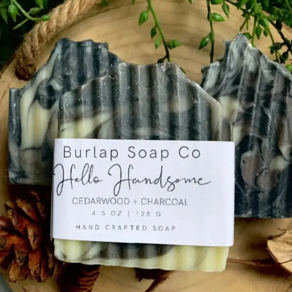 Cedarwood and Charcoal Handmade Soap: Hello Handsome 4.5oz bar